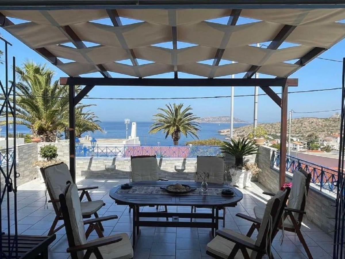Blue & White Maisonette Over The Sea Near Sounio Sounion Exterior foto